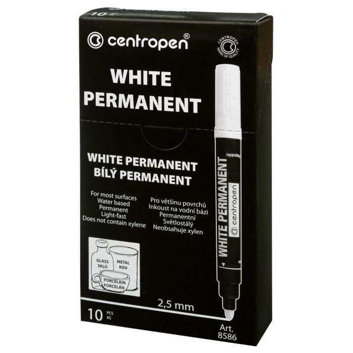 Маркер Centropen Permanent White 8586 2.5 мм (8586/11) изображение 2