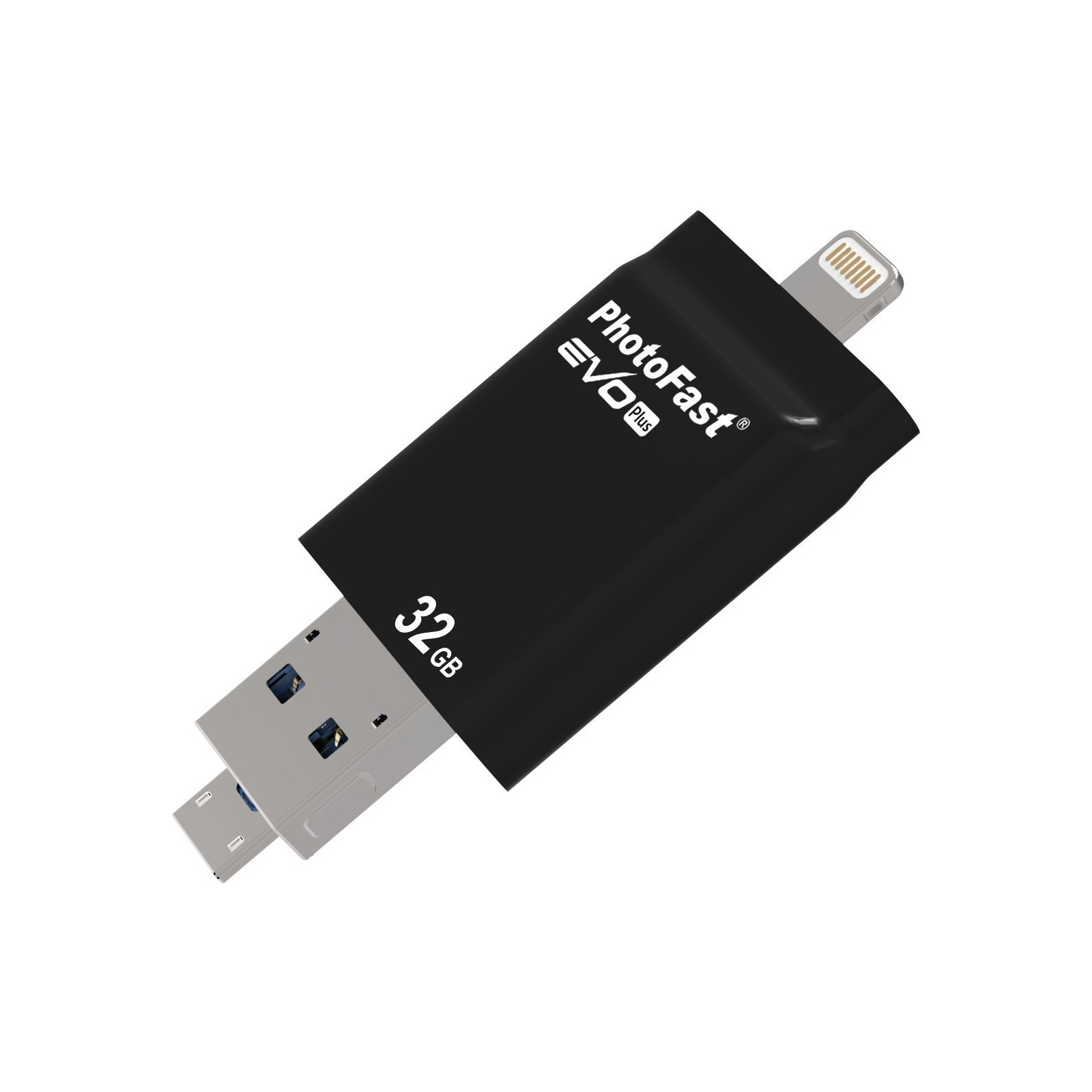 USB флеш накопитель PhotoFast 32GB i-Flashdrive EVO Plus Black USB3.0-microUSB/Lightning (EVOPLUS32GBU3) изображение 4