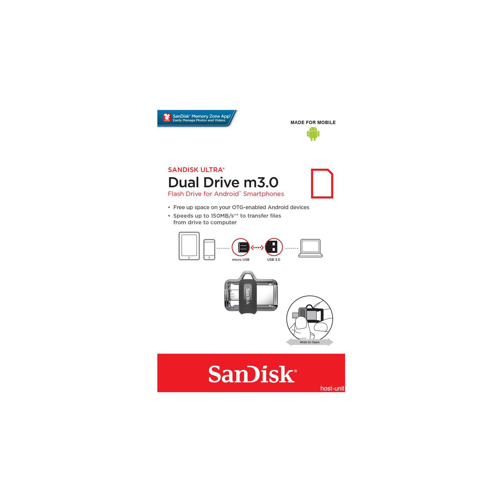 USB флеш накопитель SanDisk 64GB Ultra Dual Black USB 3.0 OTG (SDDD3-064G-G46) изображение 7