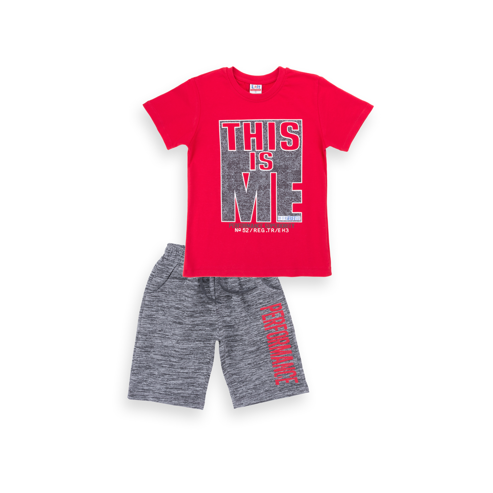 Набор детской одежды Breeze футболка "This is me" с шортами (8939-116B-red)