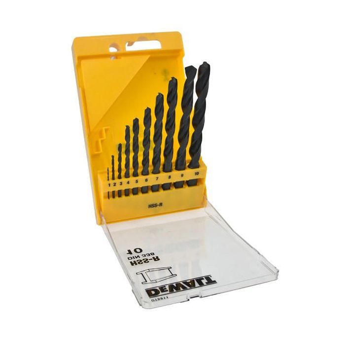 Набор сверл DeWALT HSS-R по металлу, 10шт, d=1-10мм. (DT5911) изображение 2