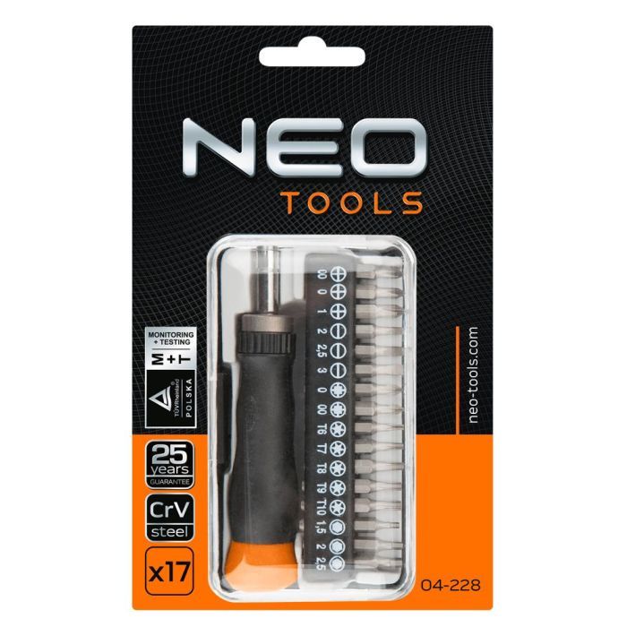 Набір інструментів Neo Tools насадки прецизійні з утримувачем, 17 шт. (04-228) зображення 2