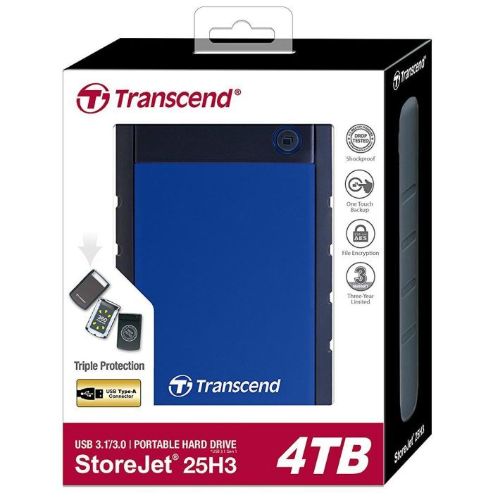 Внешний жесткий диск 2.5" 4TB Transcend (TS4TSJ25H3B) изображение 4