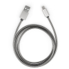 Дата кабель USB 2.0 AM to Micro 5P 1m stainless steel gray Vinga (VCPDCMSSJ1GR) зображення 5