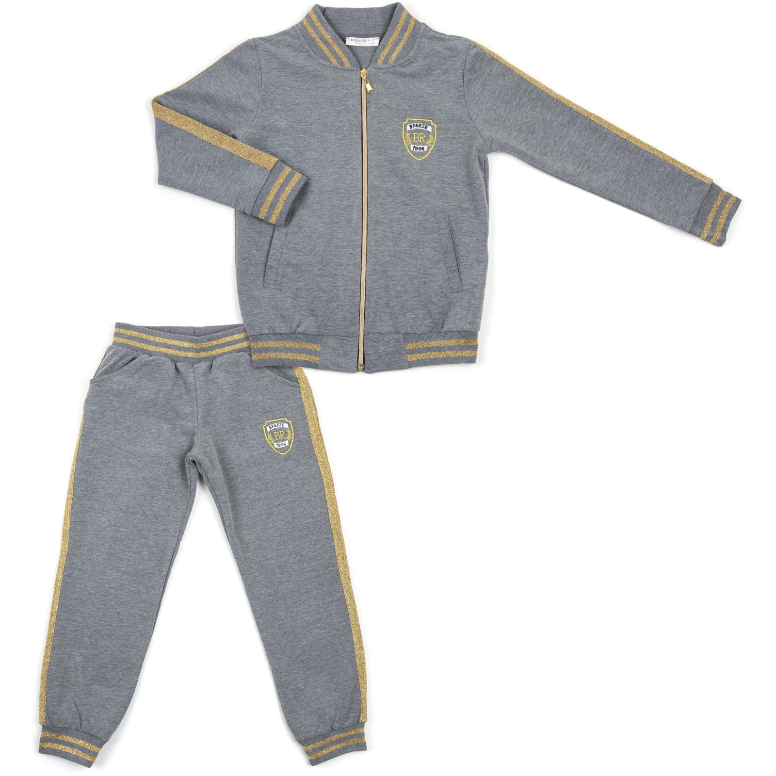 Набір дитячого одягу Breeze з золотими лампасами (12986-134G-gray)