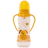 Пляшечка для годування Baby Team з латексною соскою і ручками 250 мл 0+ (1311_собачка_желтая)