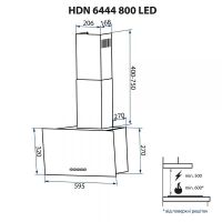 Вытяжка кухонная Minola HDN 6444 BL 800 LED изображение 11