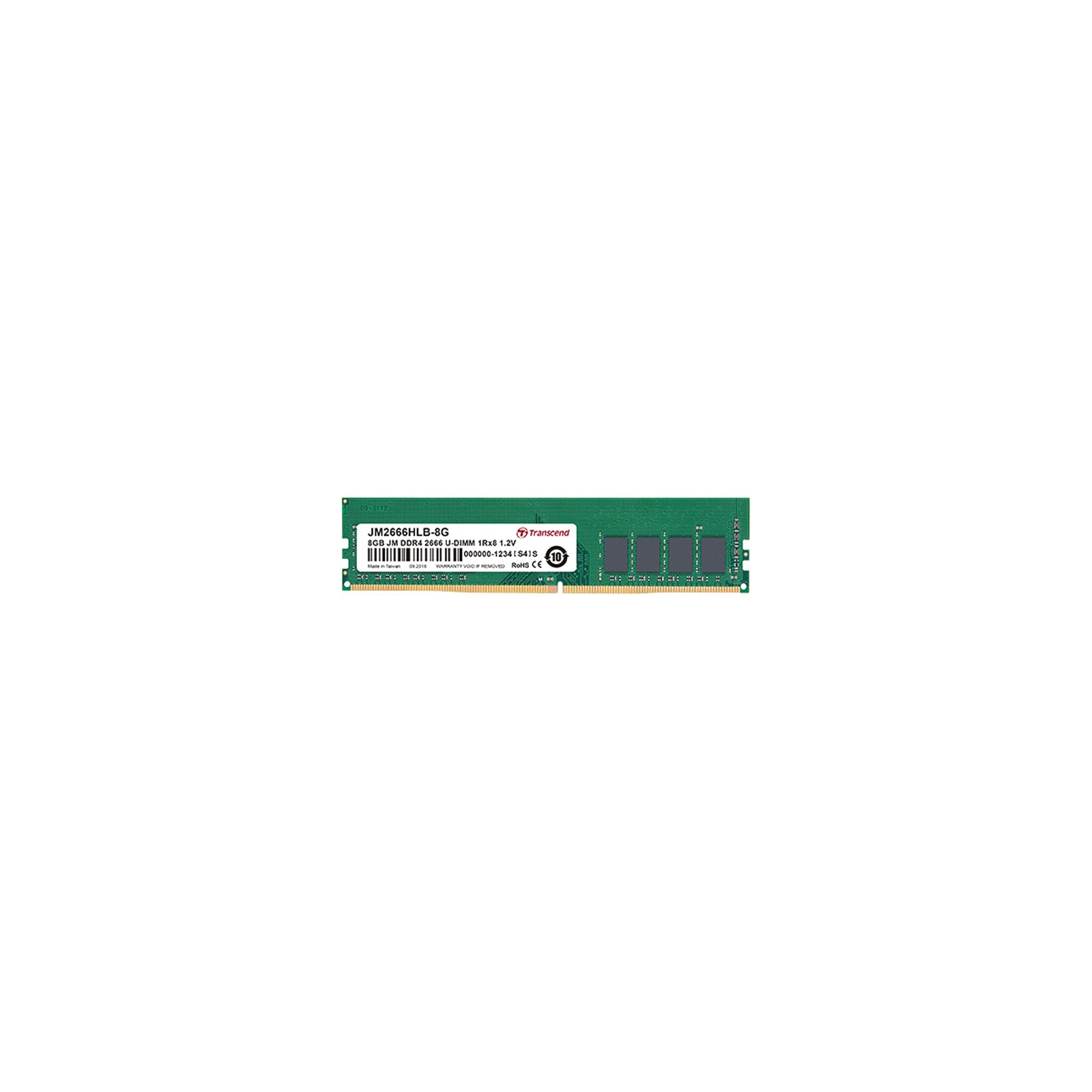 Модуль пам'яті для комп'ютера DDR4 8GB 2666 MHz Transcend (JM2666HLG-8G)