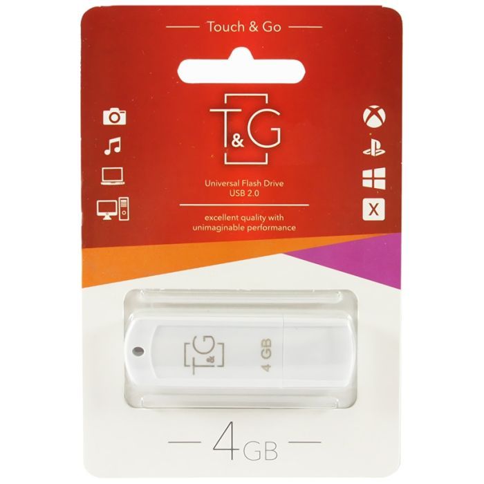USB флеш накопитель T&G 4GB 011 Classic Series White USB 2.0 (TG011-4GBWH)