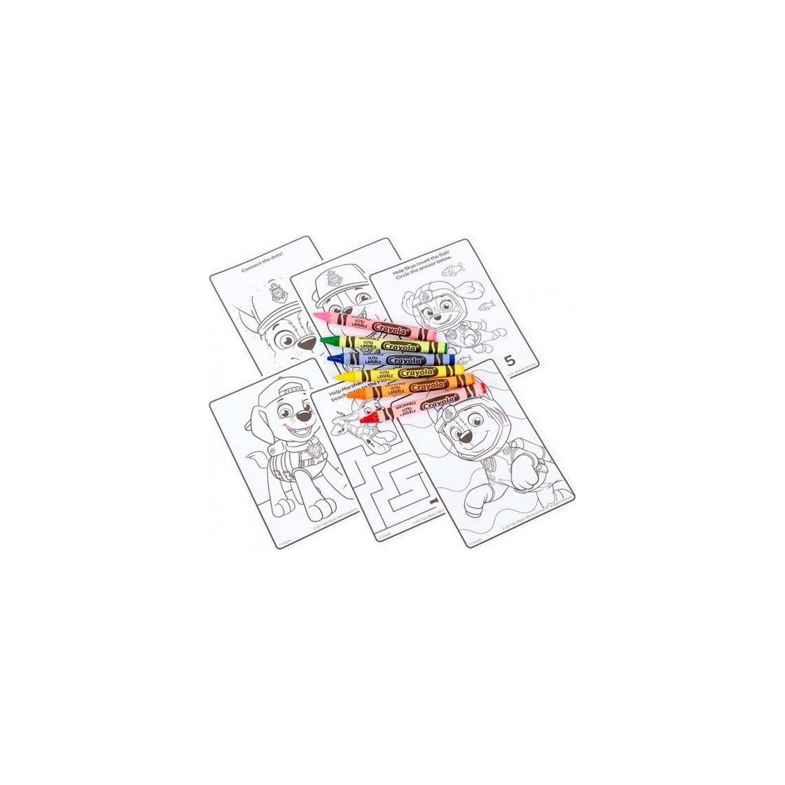Набор для творчества Crayola Paw Patrol с раскрасками и смываемыми восковыми мелками (04-0437) изображение 4