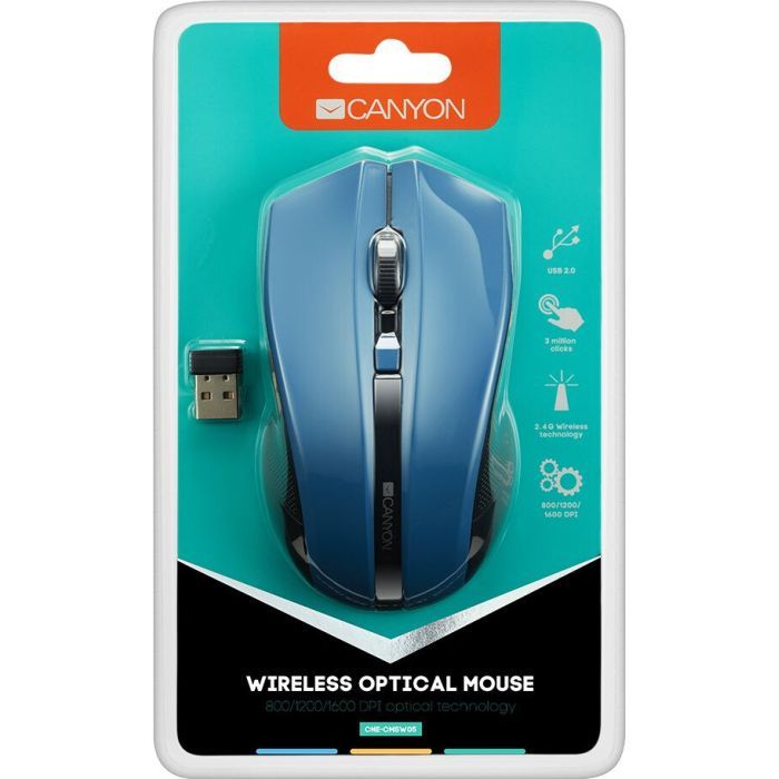 Мишка Canyon MW-5 Wireless Blue-Black (CNE-CMSW05BL) зображення 4