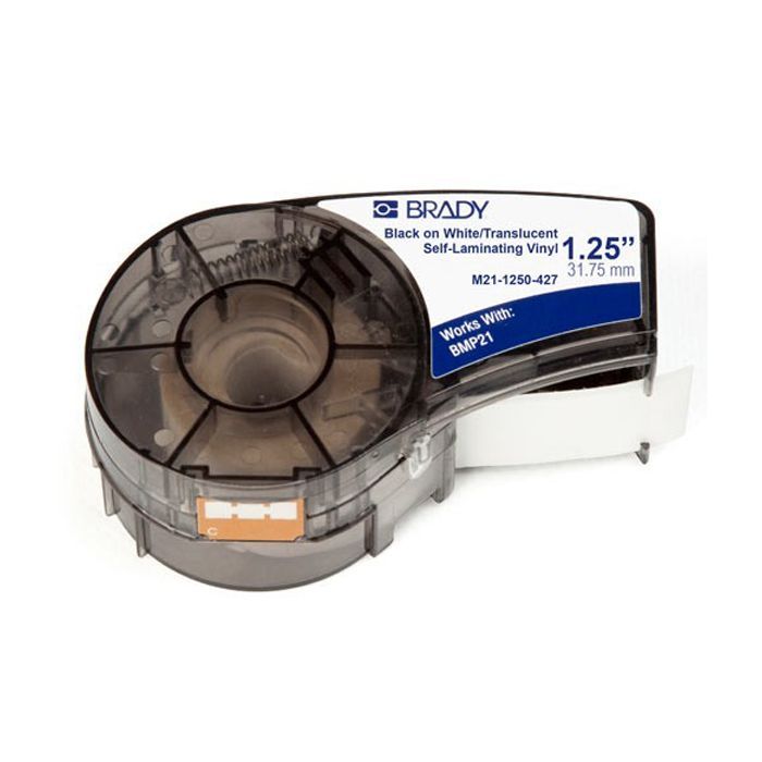 Стрічка для принтера етикеток Brady Self-laminating Vinyl, 3.2 - 5.7 мм., Black on White (M21-1250-427)