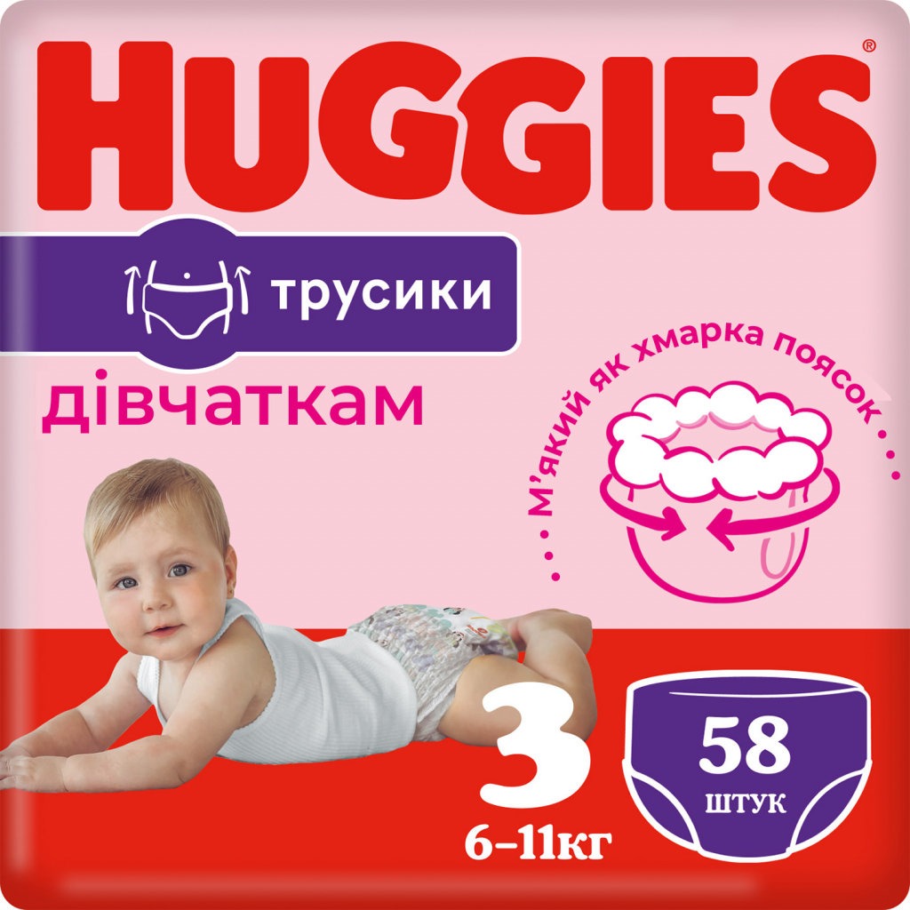 Підгузки Huggies Pants 3 M-Pack (6-11 кг) для дівчаток 116 (5029054568033)