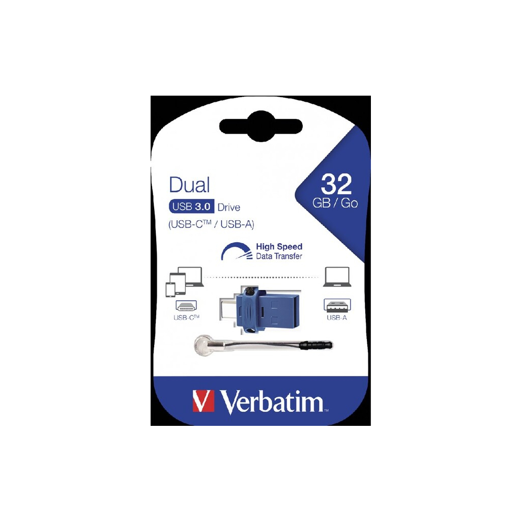 USB флеш накопитель Verbatim 64GB Dual USB Drive USB 3.0/Type-C (49967) изображение 2