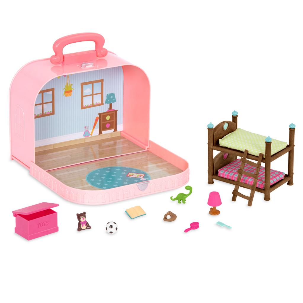 Игровой набор Li'l Woodzeez Кейс розовый, Двухэтажная кровать с аксессуарами (WZ6597Z) изображение 2