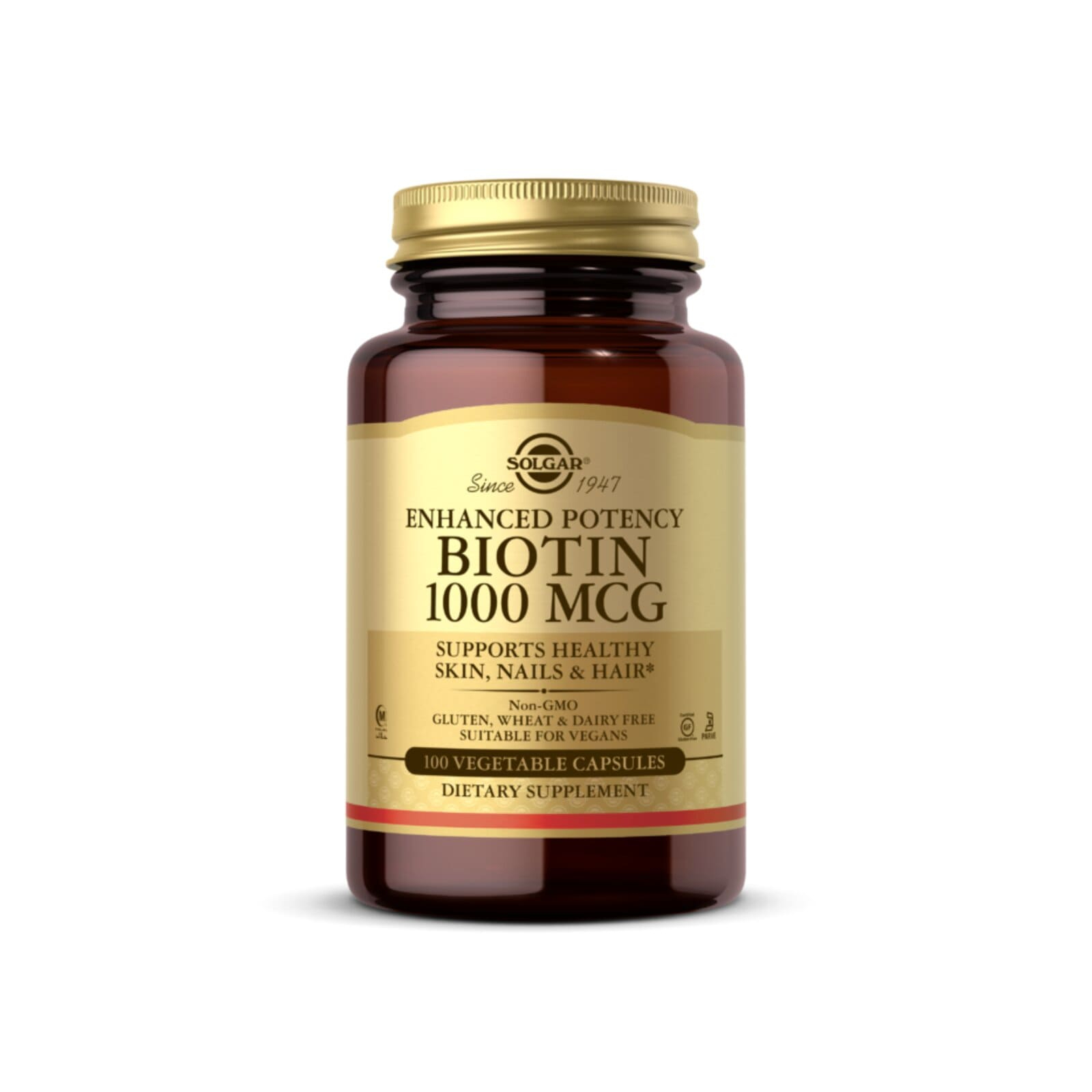 Вітамін Solgar Біотин (В7) 1000 мкг, Biotin, 100 вегетаріанських капсул (SOL00311)
