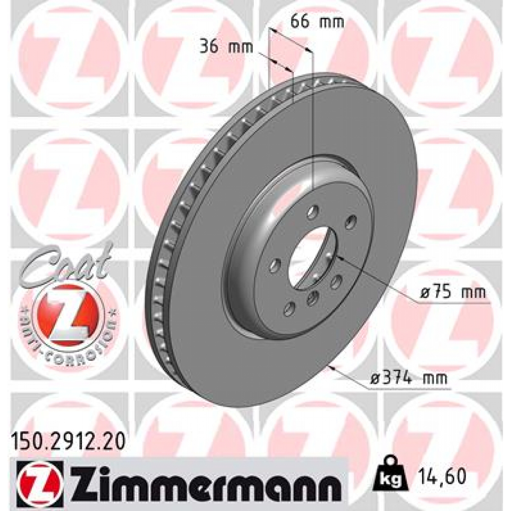 Гальмівний диск ZIMMERMANN 150.2912.20
