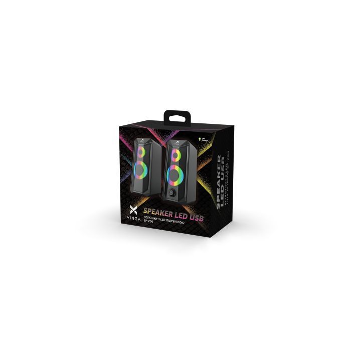 Акустична система Vinga SP-200 LED USB Black зображення 4