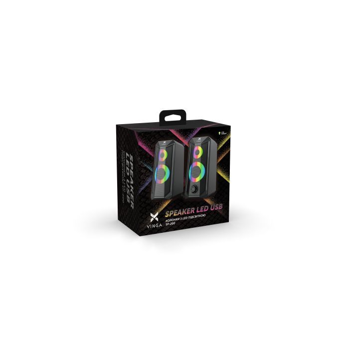 Акустична система Vinga SP-200 LED USB Black зображення 6