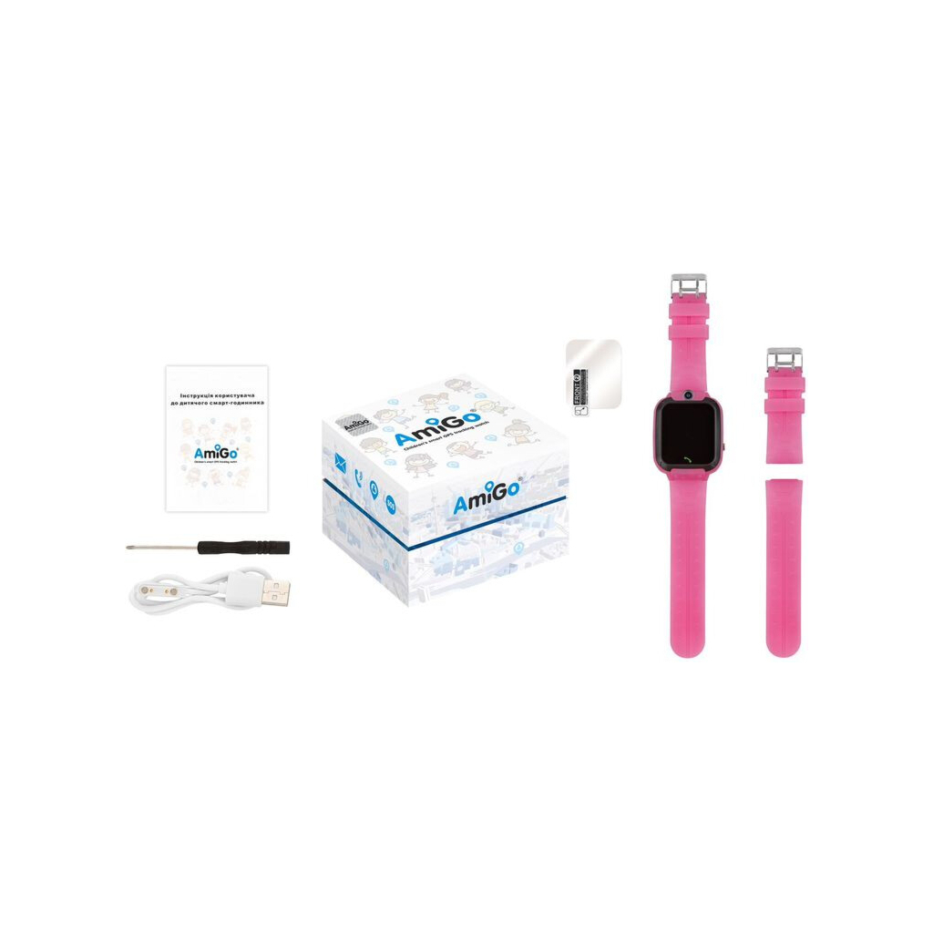Смарт-часы Amigo GO007 FLEXI GPS Pink (871498) изображение 8