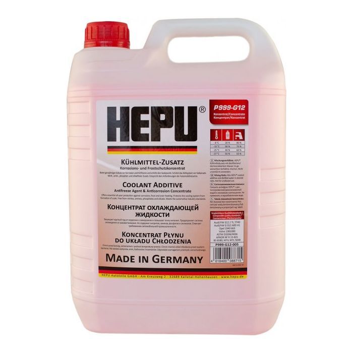 Антифриз HEPU концентрат G12 красный. 5 л. (107297)
