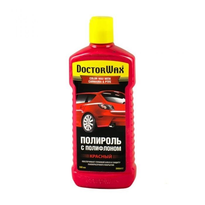 Автополироль DoctorWax цветная с красным тефлоном. 300мл (DW8417)