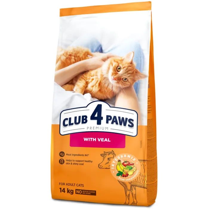 Сухой корм для кошек Club 4 Paws Премиум. С телятиной 300 г (4820083909184)