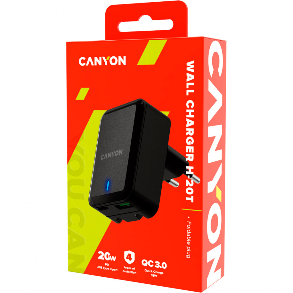 Зарядное устройство Canyon PD 20W/QC3.0 18W (CNS-CHA20B) изображение 3