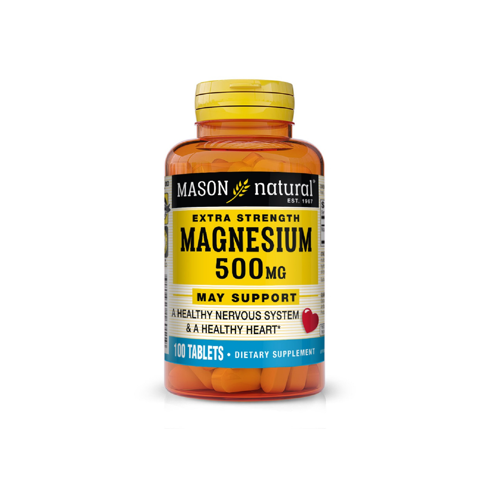 Минералы Mason Natural Магний 500мг, Magnesium Extra Strength, 100 таблеток (MAV16011)