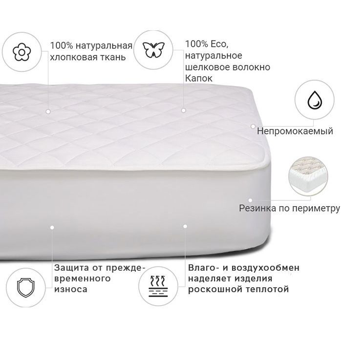 Наматрацник MirSon Natural Line Стандарт Silk 978 70x190 см (2200000834386) зображення 3