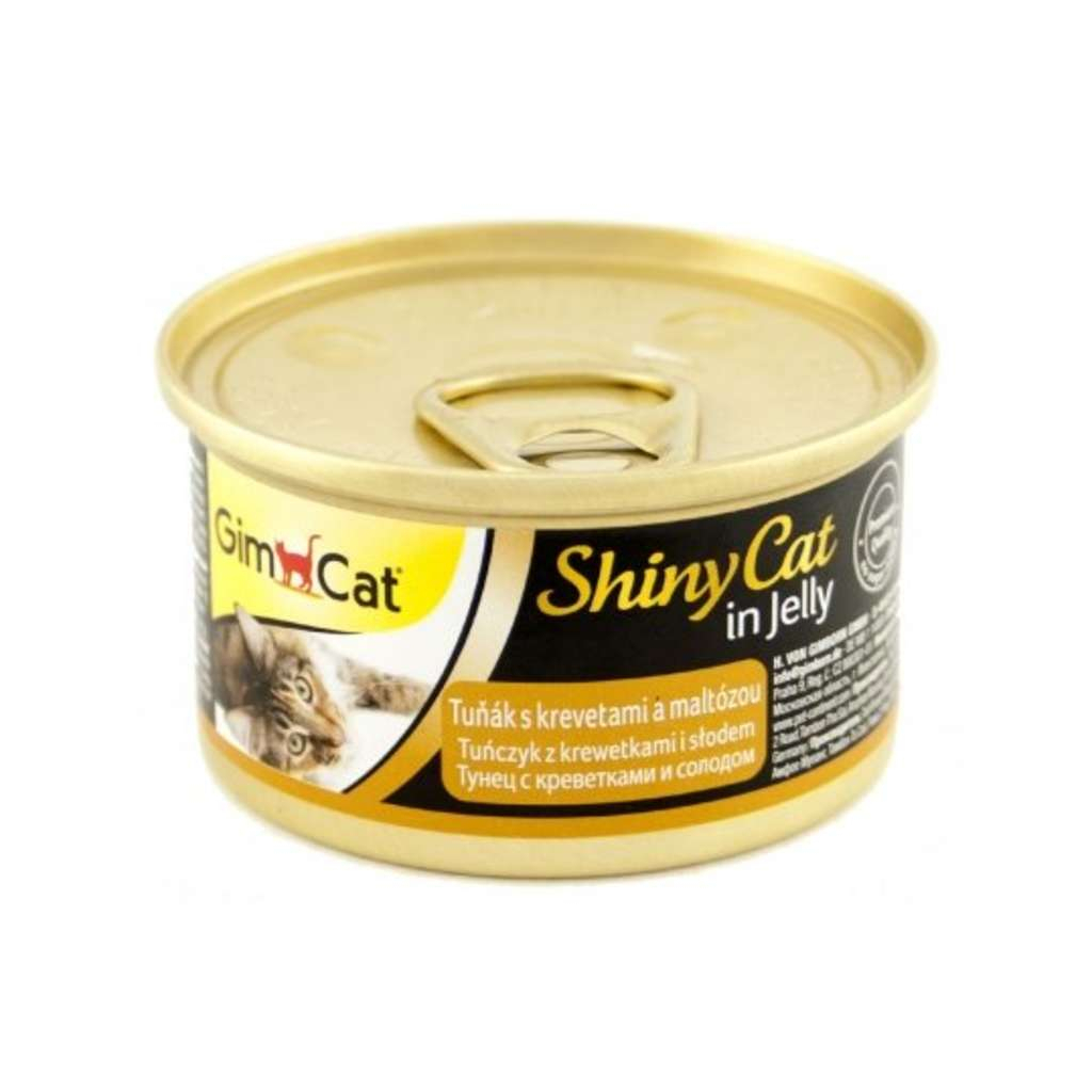 Консервы для кошек GimCat Shiny Cat тунец, креветки и мальт 70 г (4002064413259)