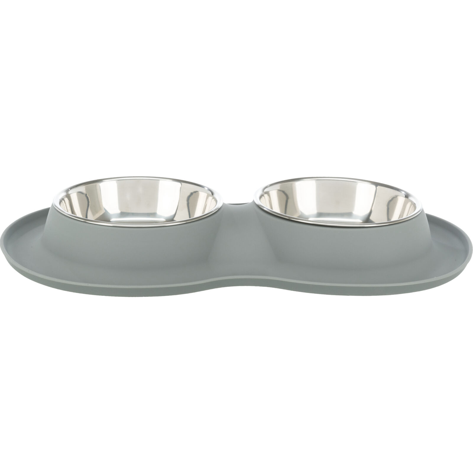 Посуд для собак Trixie Миска металева подвійна 2х400 мл/16 см (сіра) (4011905249834) зображення 2