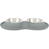 Посуд для собак Trixie Миска металева подвійна 2х400 мл/16 см (сіра) (4011905249834) зображення 2