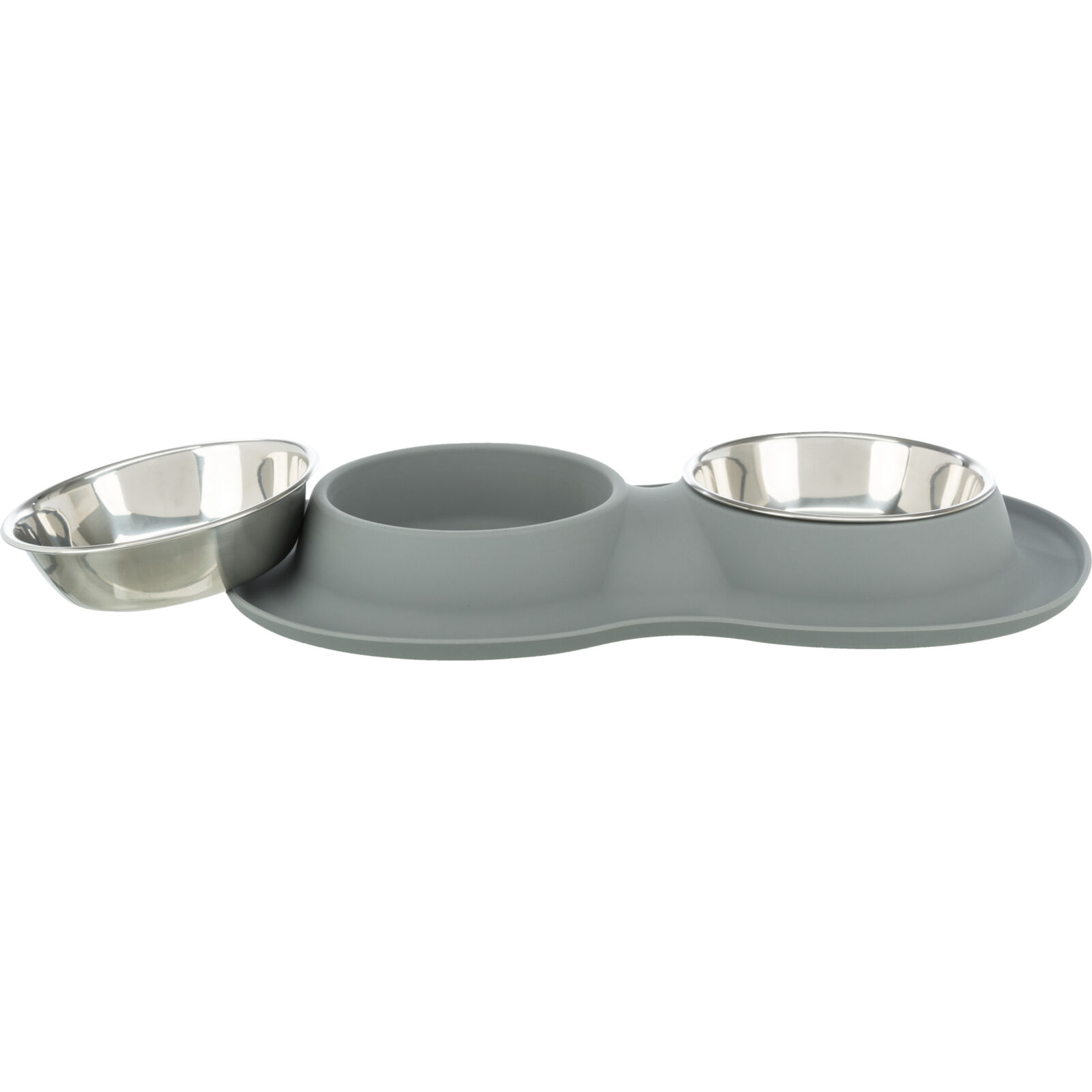 Посуд для собак Trixie Миска металева подвійна 2х400 мл/16 см (сіра) (4011905249834) зображення 4