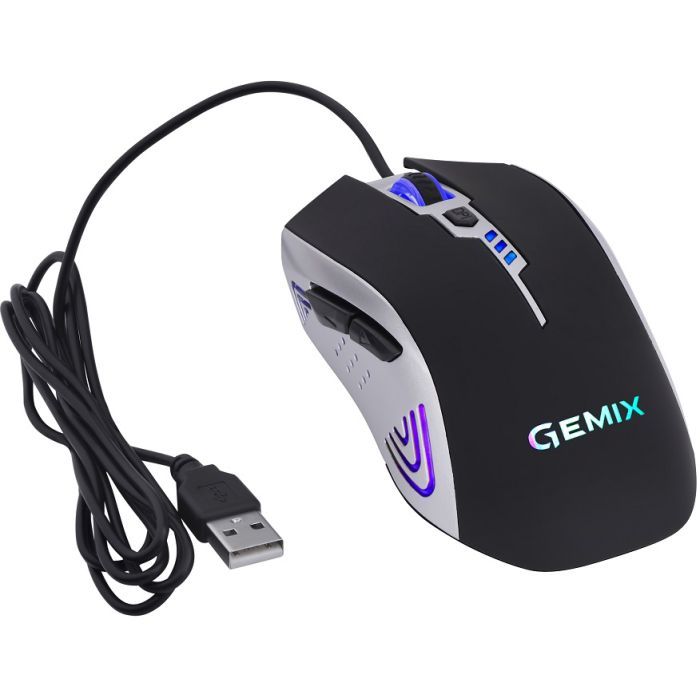 Мышка Gemix W100 USB Black/Gray + ігрова поверхня (W100Combo) изображение 6