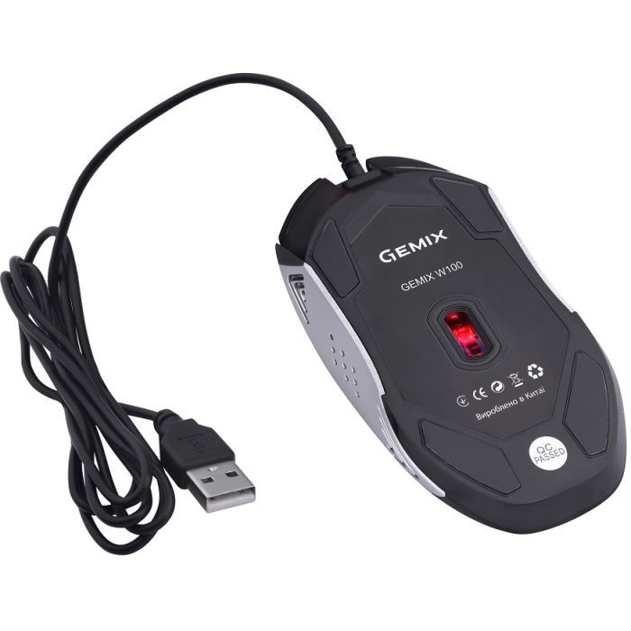 Мышка Gemix W100 USB Black/Gray + ігрова поверхня (W100Combo) изображение 8