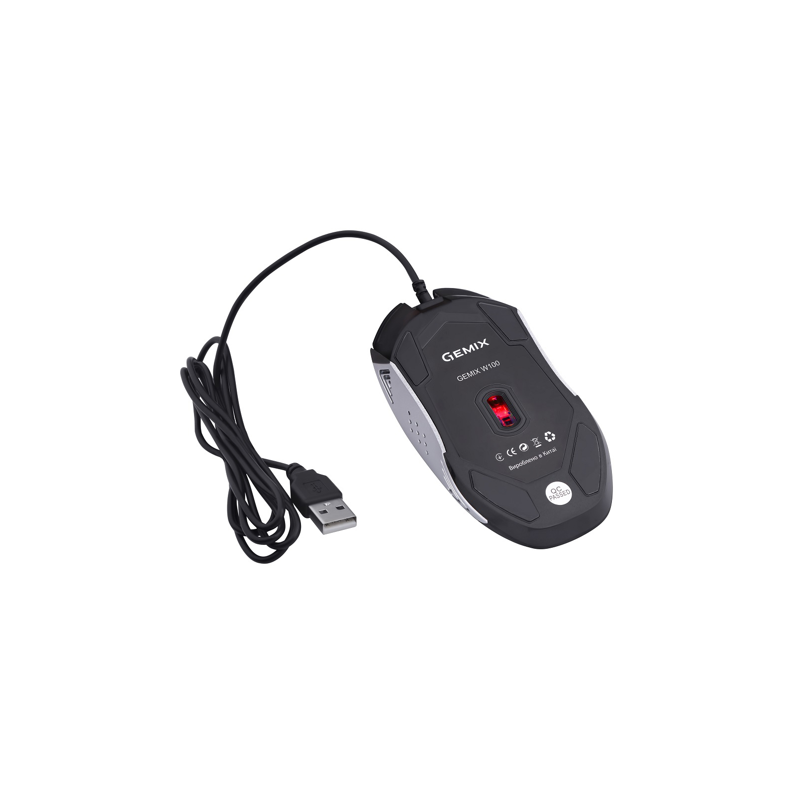 Мишка Gemix W100 USB Black/Gray + ігрова поверхня (W100Combo) зображення 8
