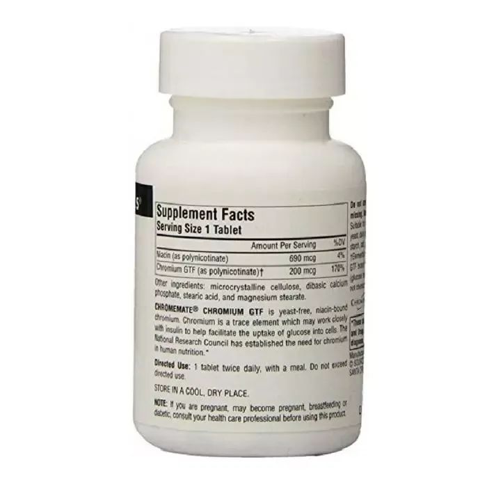 Мінерали Source Naturals Хром GTF 200 мкг, ChromeMate, 120 таблеток (SN0340) зображення 2