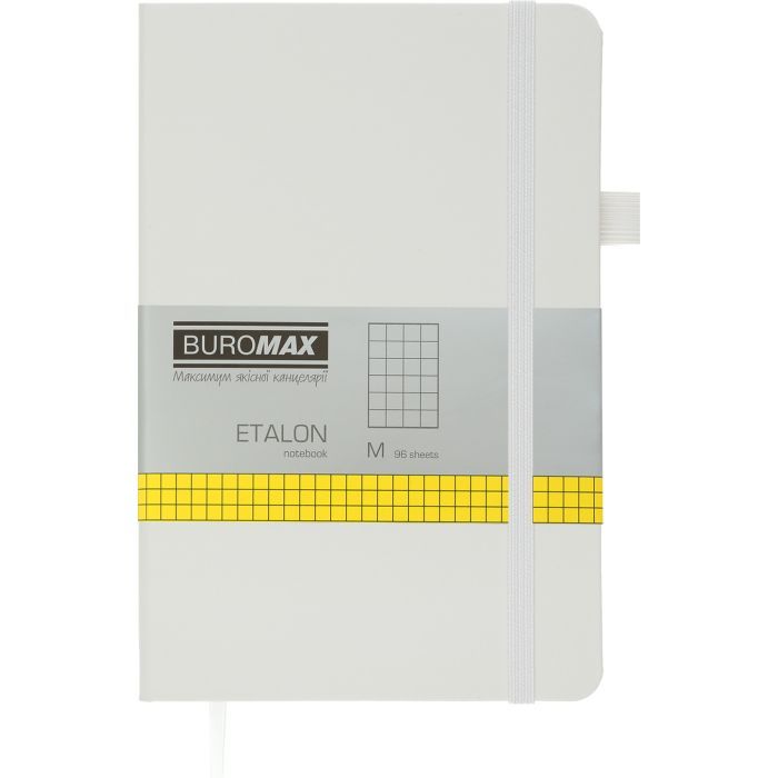 Книга записна Buromax Etalon 125x195 мм 96 аркушів в клітинку обкладинка зі штучної шкіри Рожева (BM.291160-10)