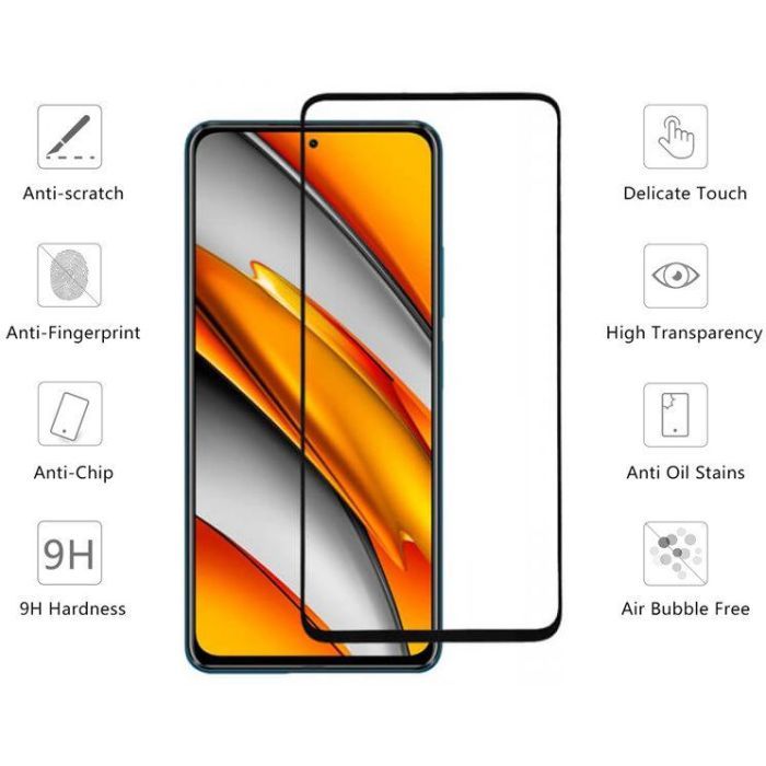 Скло захисне Drobak Poco F3 Black Frame A+ (494902) зображення 2