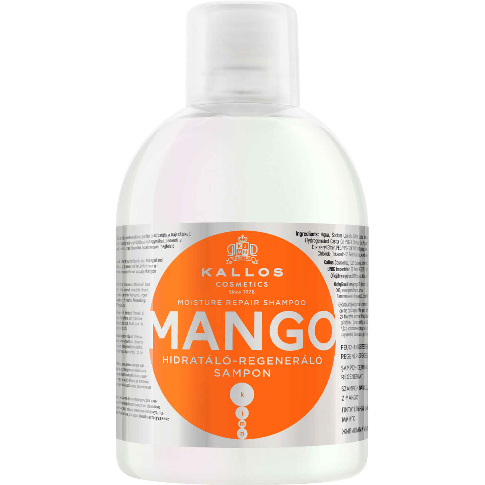 Шампунь Kallos Cosmetics Mango Увлажняющий с маслом манго 1000 мл (5998889515430)