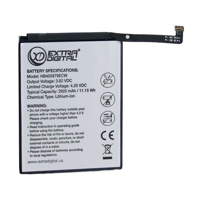 Аккумуляторная батарея Extradigital Huawei Nova Plus HB405979ECW 2920 mAh (BMH6497)
