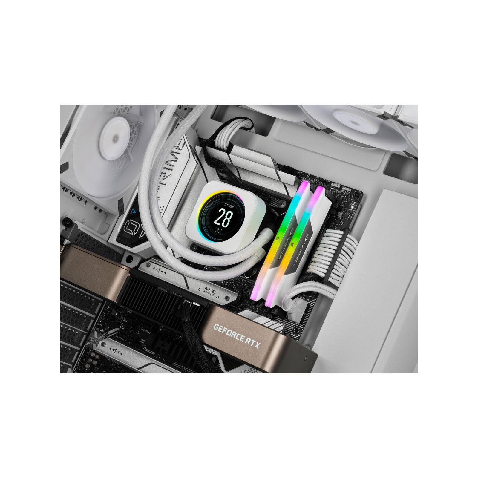 Модуль пам'яті для комп'ютера DDR5 64GB (2x32GB) 6000 MHz XMP 3.0 Vengeance RGB White Corsair (CMH64GX5M2B6000C40W) зображення 4