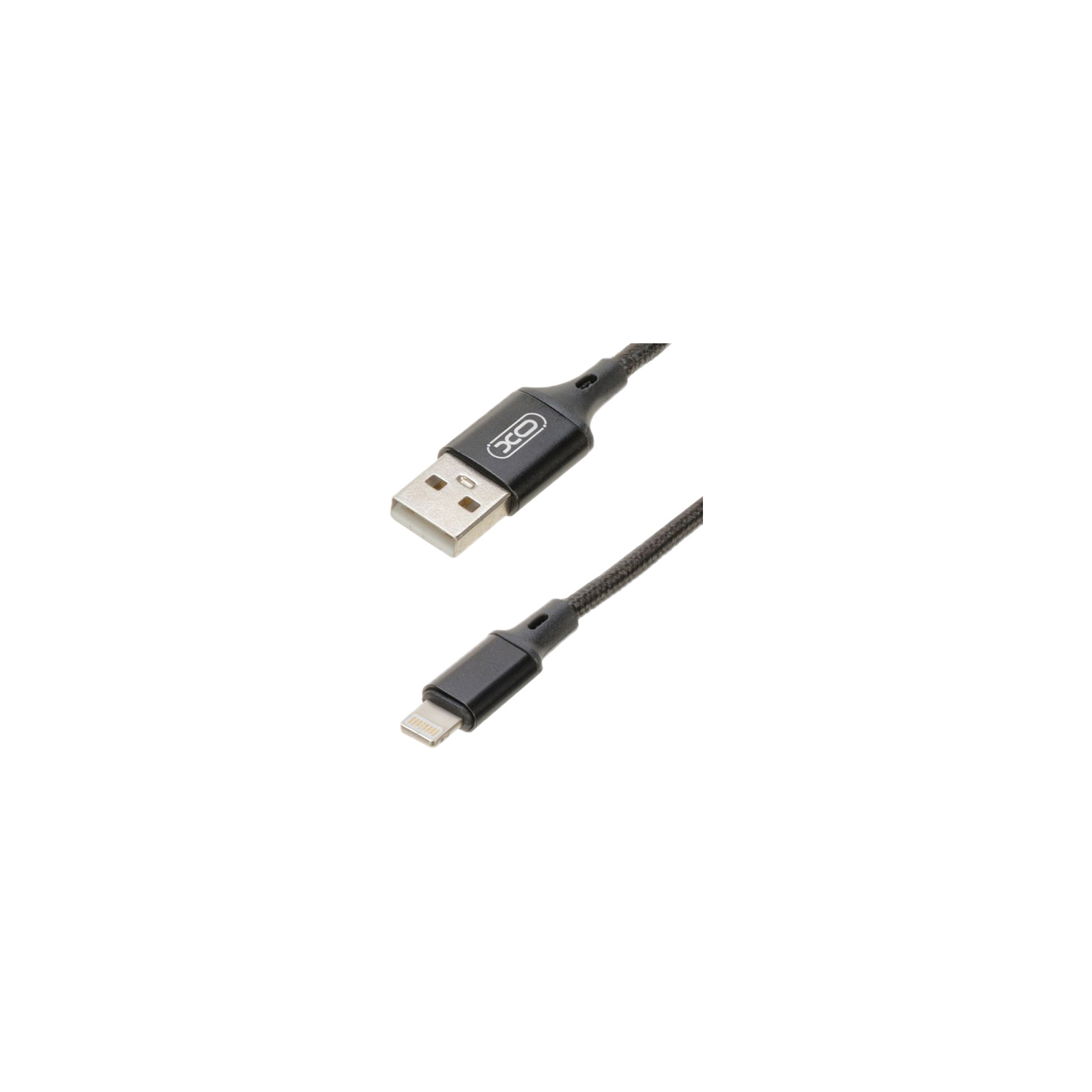 Дата кабель USB 2.0 AM to Lightning 2.0m NB143 Braided Black XO (XO-NB143i2-BK) зображення 2