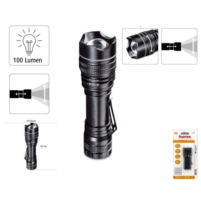 Ліхтар Hama PRO 1 LED L100 Black (00136670) зображення 2