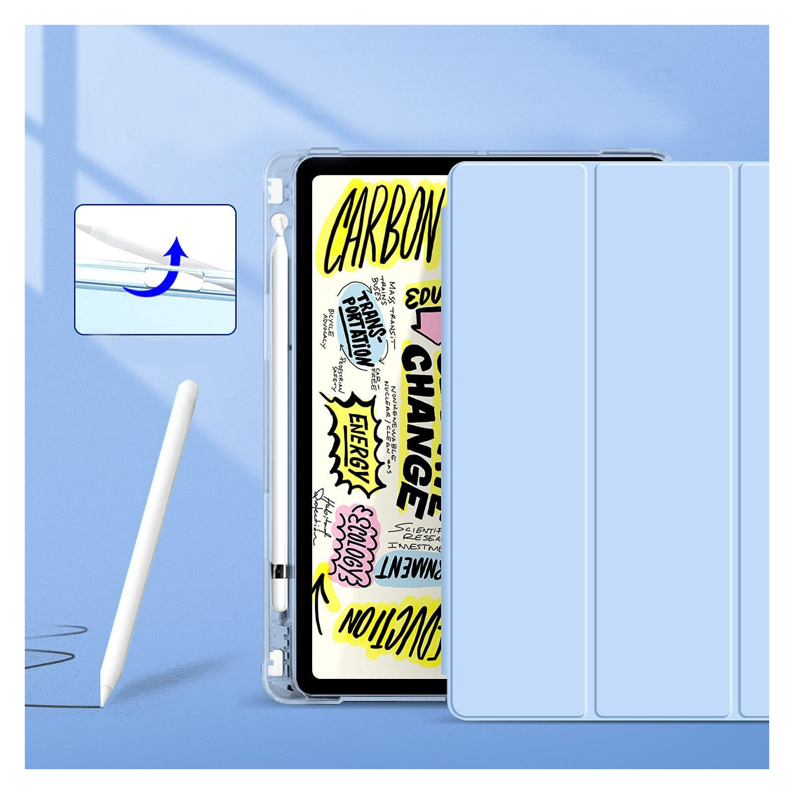 Чехол для планшета BeCover Soft Edge TPU mount Apple Pencil Apple iPad 10.9" 2022 Light Blue (708492) изображение 5