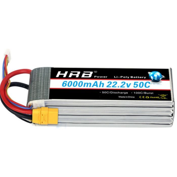 Аккумулятор для дрона HRB_ Lipo 6s 22.2V 6000mAh 50C XT60 (HR-6000MAH-6S-50C-XT60)