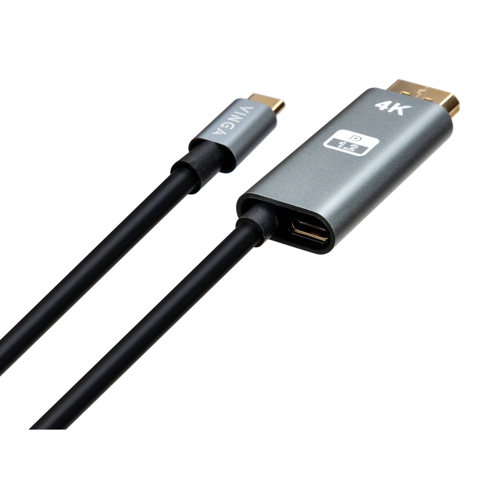 Кабель мультимедийный USB-C to DisplayPort 1.5m v1.2 4K60Hz PD 100W port Vinga (VCPVCCD1215PD) изображение 2