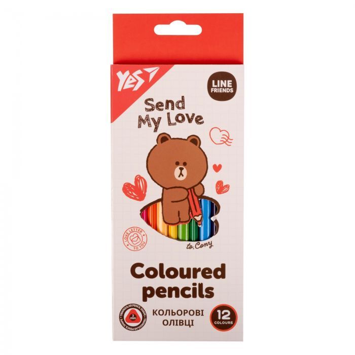 Олівці кольорові Yes Line Friends 12 кол (290705)