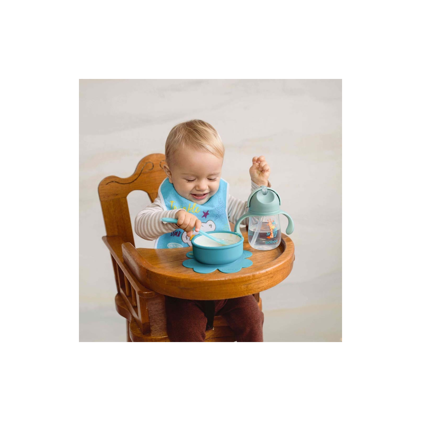 Набір дитячого посуду Baboo ложка силіконова від 6 міс. рожева (10-013) зображення 5